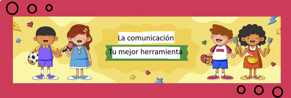 La imagen trata sobre la importancia de la comunicación en la vida diaria de los niños. Muestra cómo a través del juego, la expresión artística, el deporte y la cocina, los niños se comunican, comparten, colaboran y se divierten. Promueve la idea de que la comunicación es clave para entenderse, convivir, trabajar en equipo y expresarse.